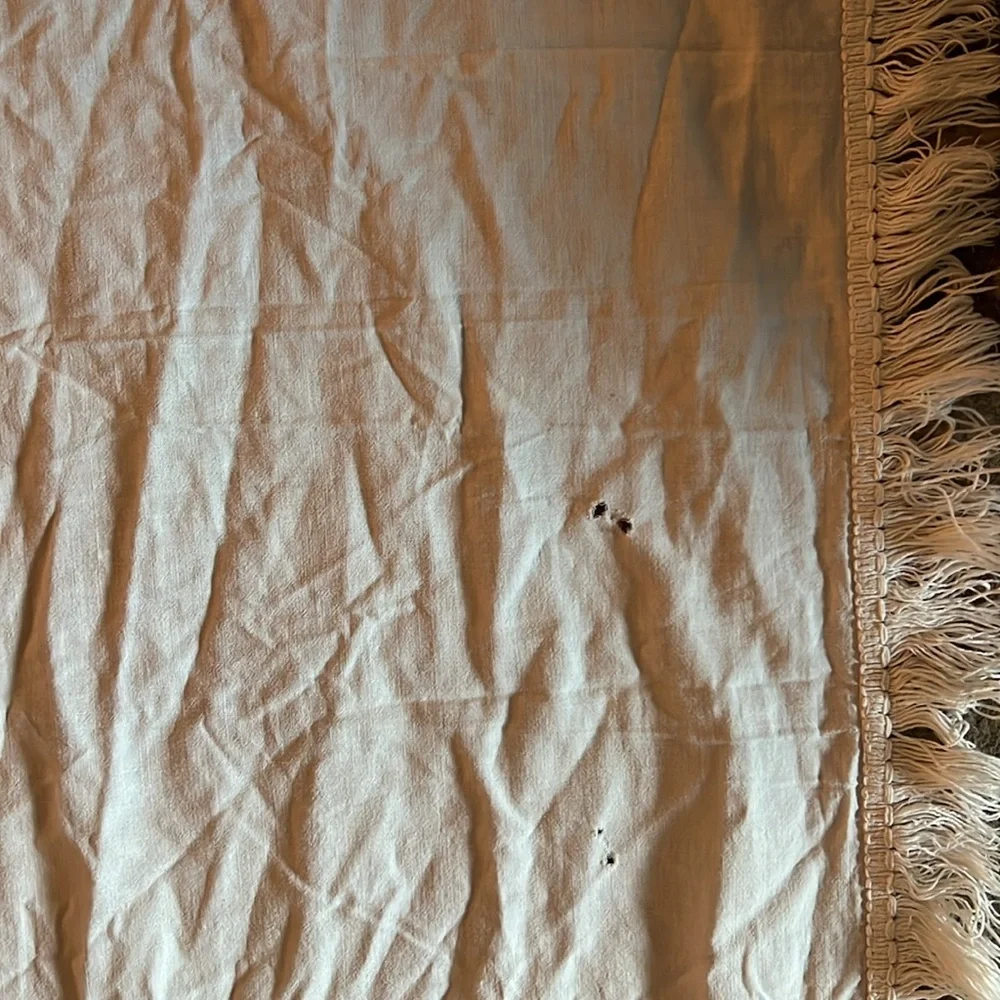 Antique embroidered Elegant coverlet or bedspread 90” x 72”